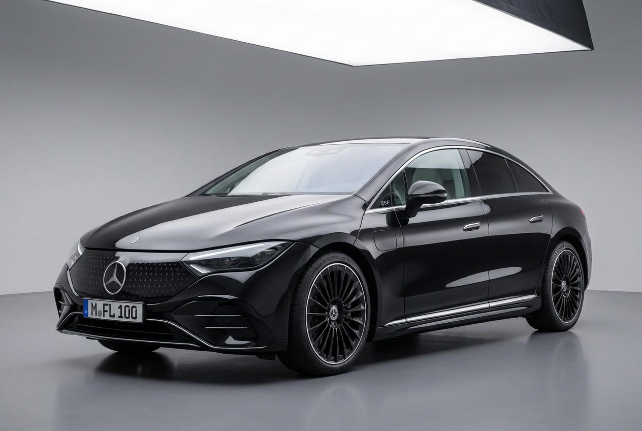 Mercedes EQE — Electric Class · lokal emissionsfrei Chauffeur-Fahrzeug von First Limousine